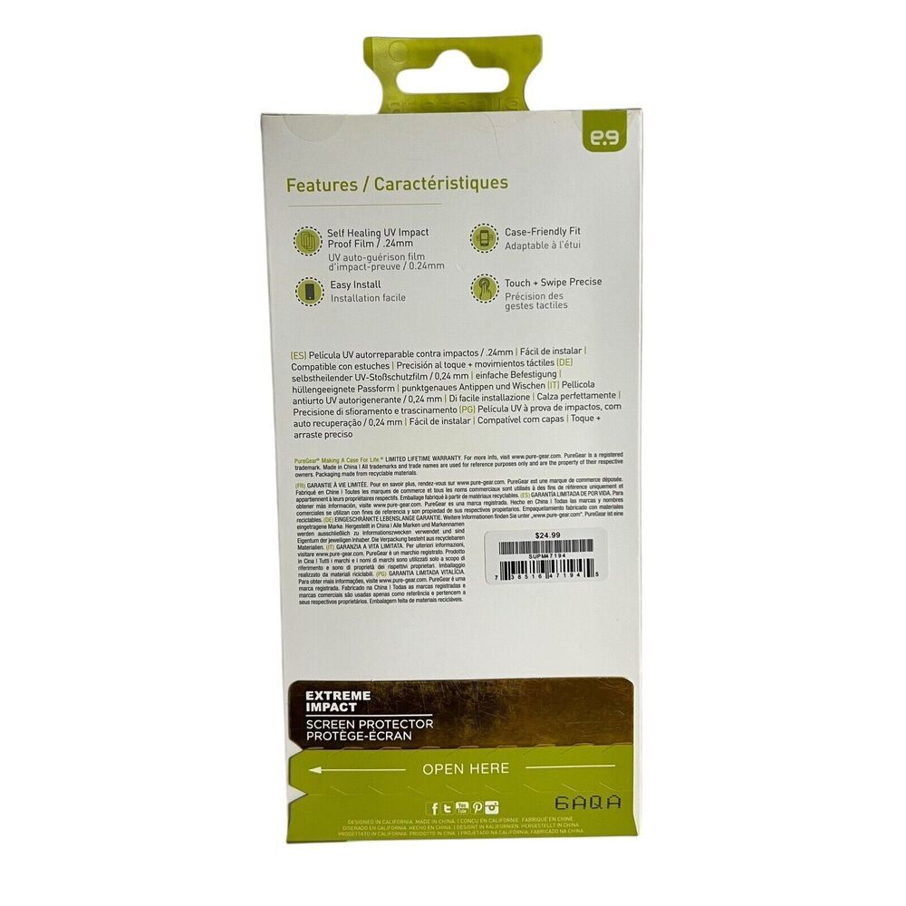 PureGear Extreme Impact Screen Protector Self Healing Scratch Protection - Picture 2 of 6